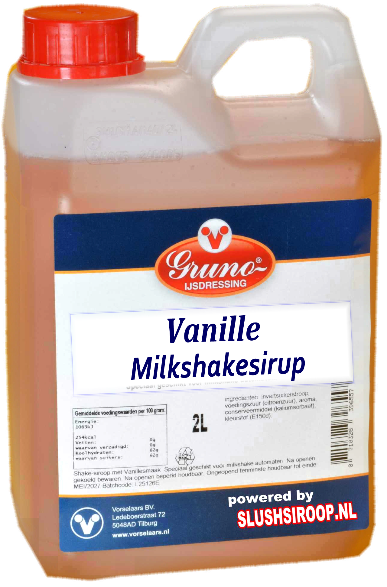 GRUNO - MilaNNE Milchshake-Sirup VANILLE Geschmack, Tank A, 2 Liter www.slush-eissirup.de