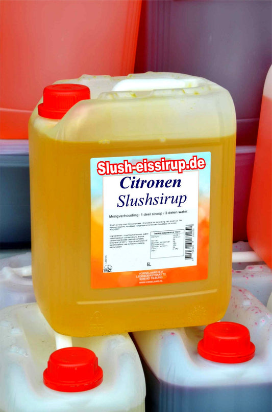 Slush-Sirup mit Zitronengeschmack – 5-Liter-Tank – Vorselaars – www.slush-eissirup.de
