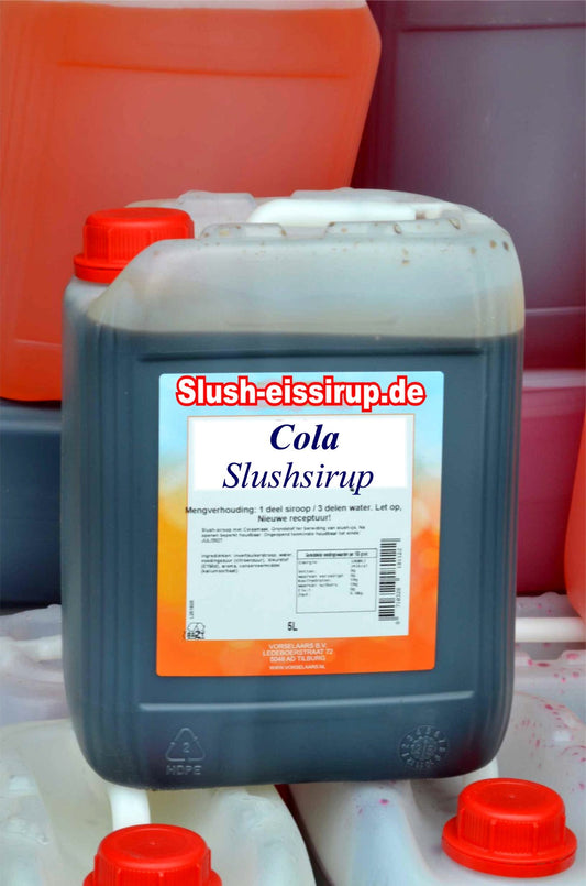 Slush-Sirup COLA Geschmack - Kanister 5 Liter - Vorselaars - www.slush-eissirup.de - Das eiskalte Eisgetränk für jedermann!