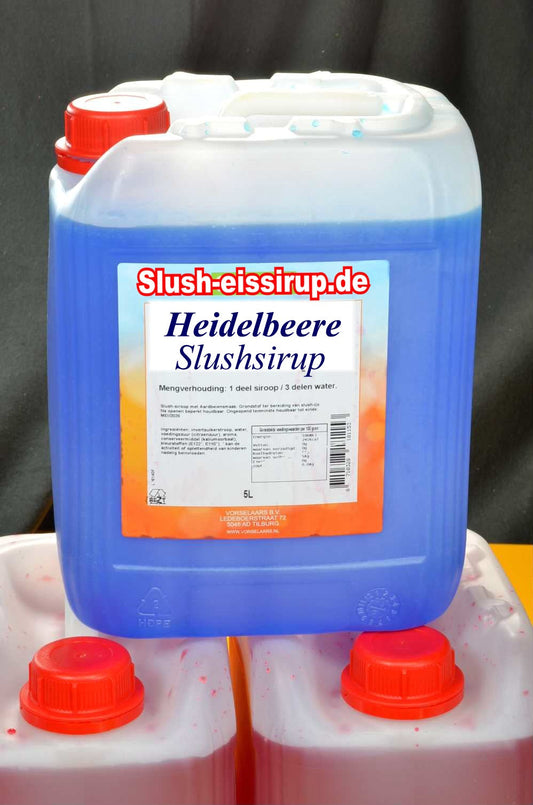 Slush Sirup HEIDELBEERE Geschmack - Tank mit 5 ltr - Vorselaars - www.slush-eissirup.de - Ein eiskalter Genuss für Jung und Alt.