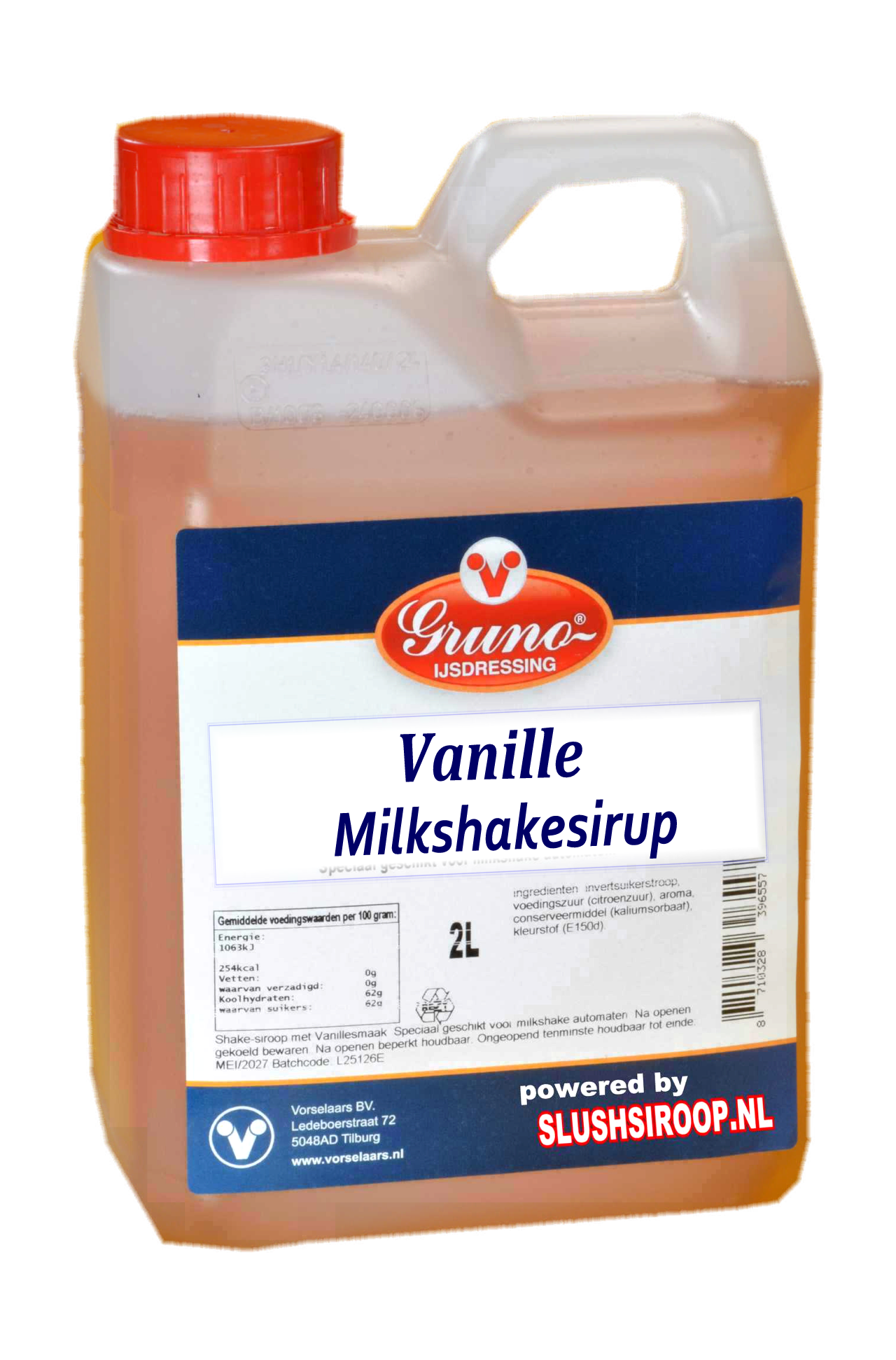GRUNO - MilaNNE Milchshake-Sirup VANILLE Geschmack, Tank A, 2 Liter www.slush-eissirup.de