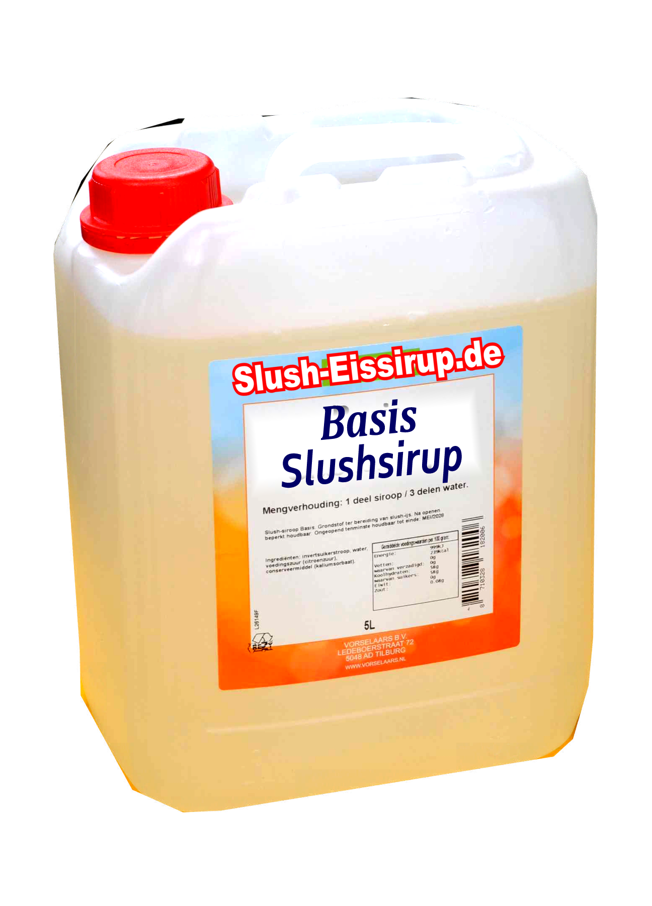 Slush-Sirup ORANGE-Geschmack - 5-Liter-Tank - Vorselaars - Slushsiroop.nl