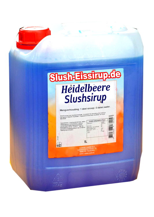 Slush Sirup HEIDELBEERE Geschmack - Tank mit 5 ltr - Vorselaars - www.slush-eissirup.de - Ein eiskalter Genuss für Jung und Alt.