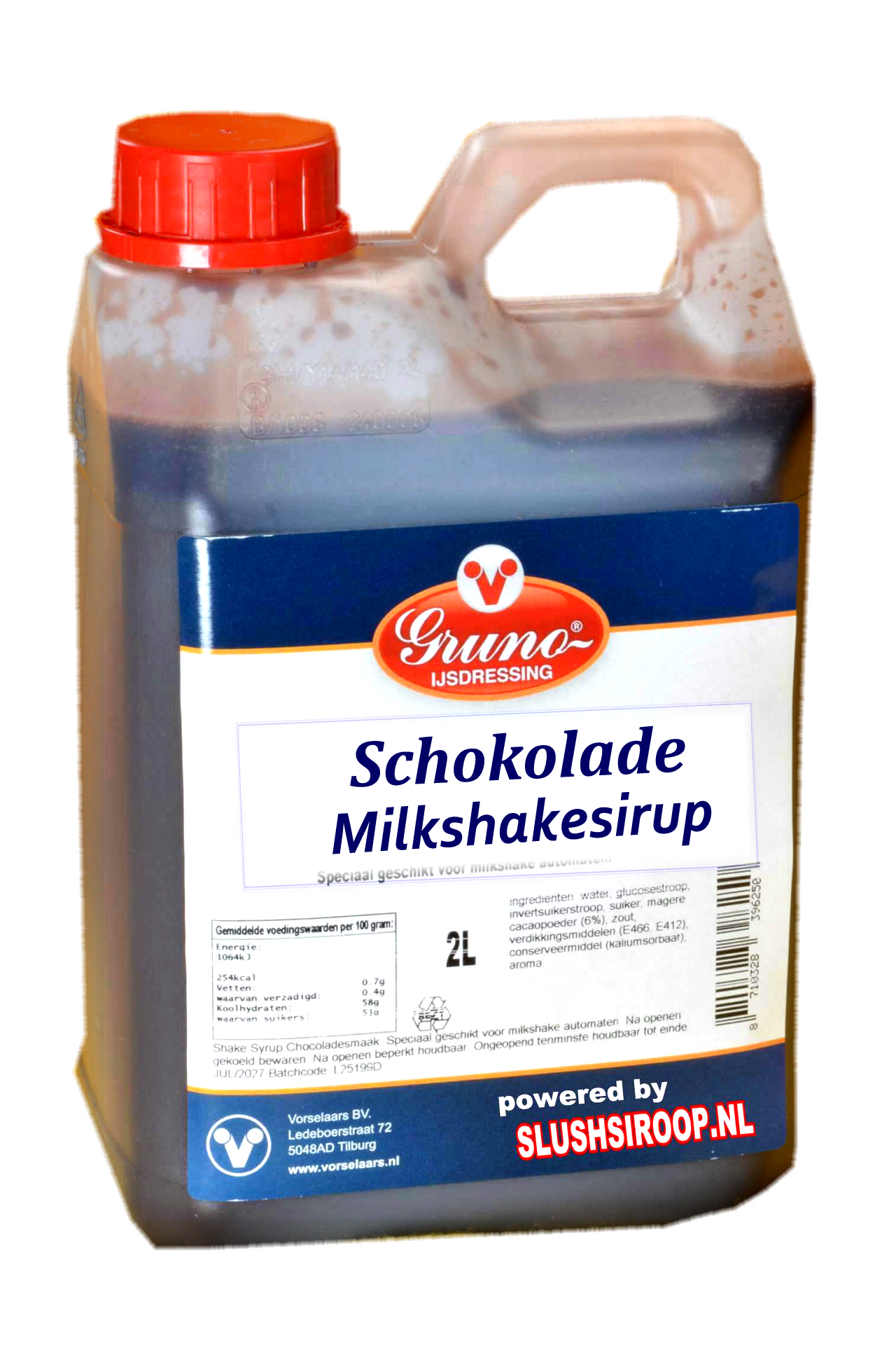 GRUNO - MilaNNE Milchshake-Sirup SCHOKOLADE-Geschmack, Tank A, 2 Liter - www.slush-eissirup.de