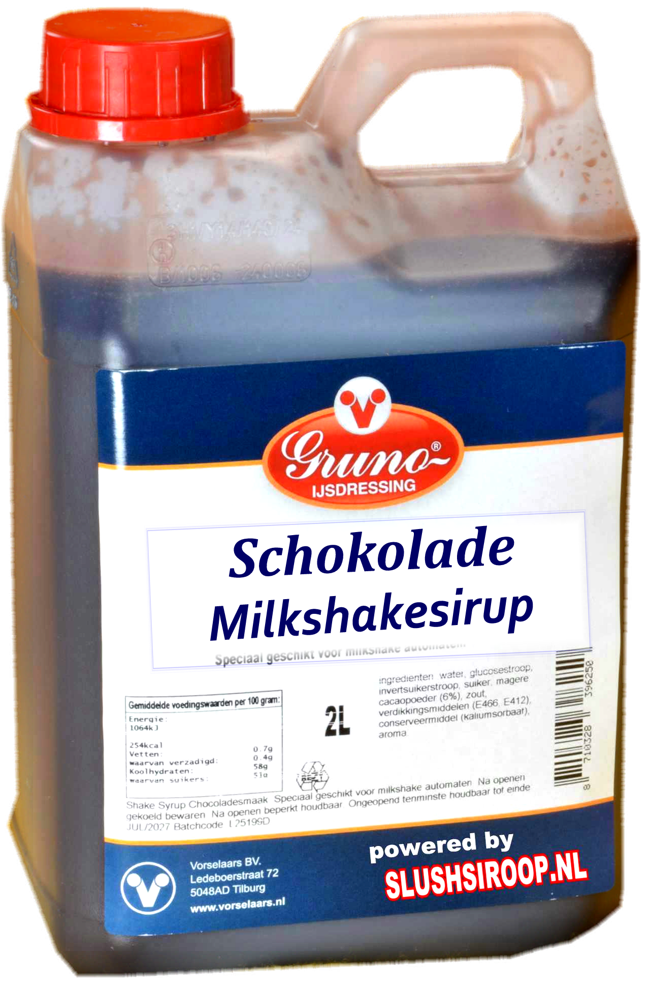 GRUNO - MilaNNE Milchshake-Sirup SCHOKOLADE-Geschmack, Tank A, 2 Liter - www.slush-eissirup.de