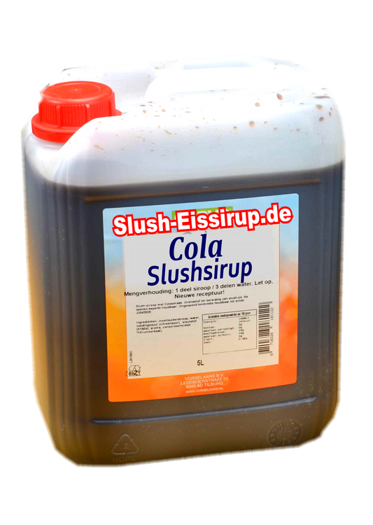 Slush-Sirup COLA Geschmack - Kanister 5 Liter - Vorselaars - www.slush-eissirup.de - Das eiskalte Eisgetränk für jedermann!