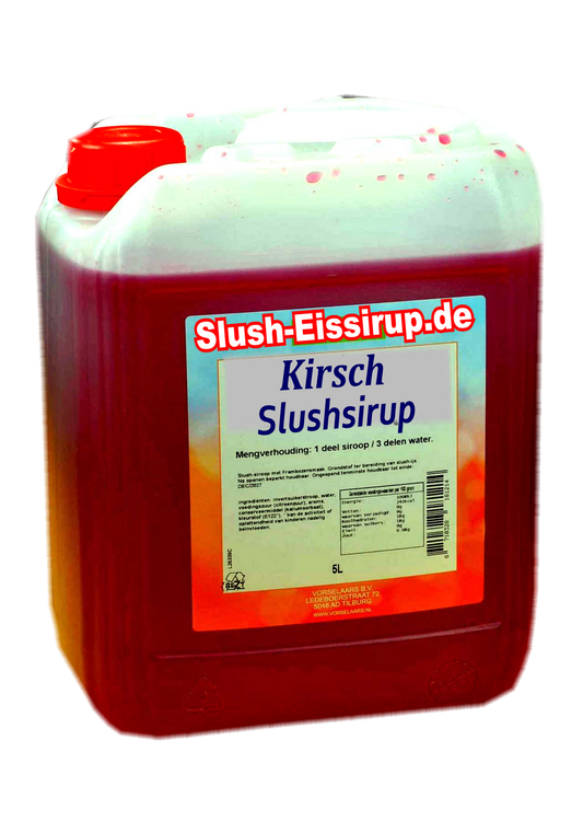 Slush-Sirup mit Kirschgeschmack – 5-Liter-Tank – Vorselaars – www.slush-eissirup.de