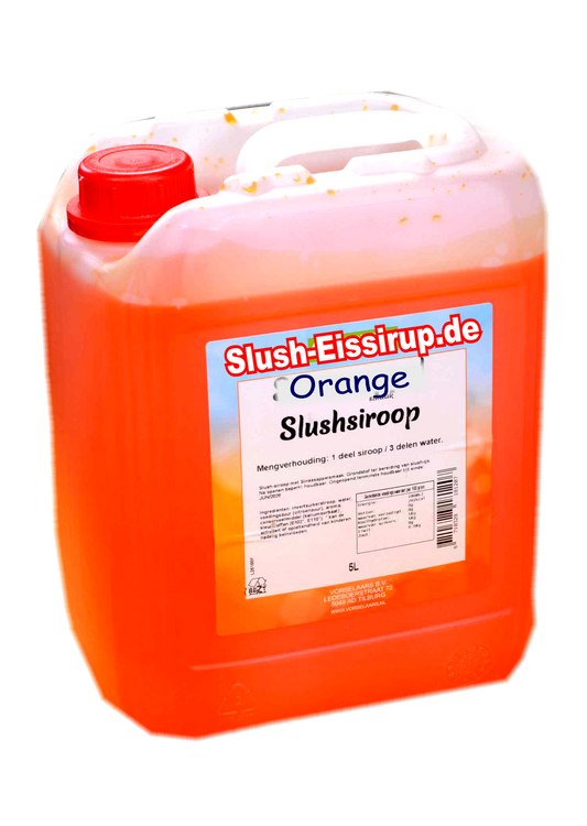 Slush-Sirup ORANGE-Geschmack - 5-Liter-Tank - Vorselaars - www.slush-eissirup.de