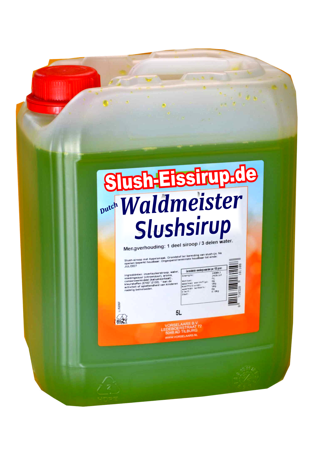 Slush-Sirup Dutch Waldmeister-Geschmack – 5-Liter-Tank – Vorselaars – www.slush-eissirup.de